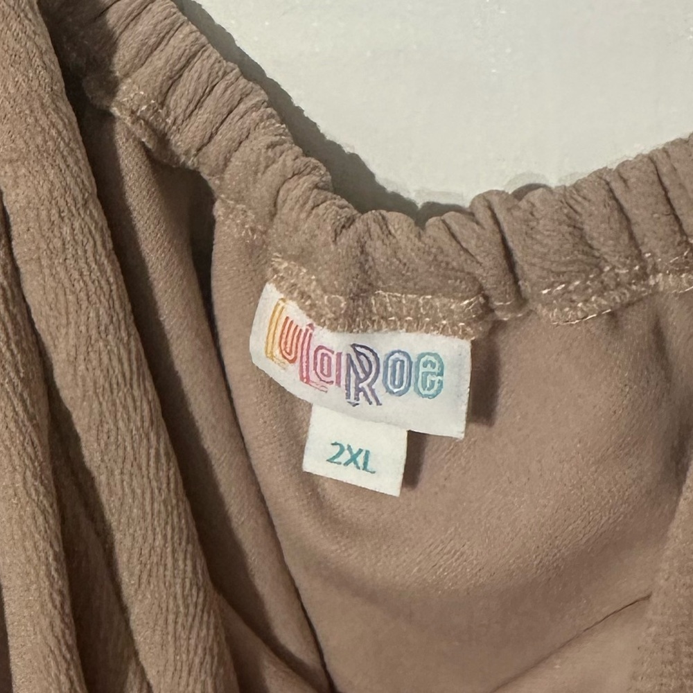 LuLaRoe Strapless Tan Dress with Ruffles NWT Size 2XL - Picture 4 of 4